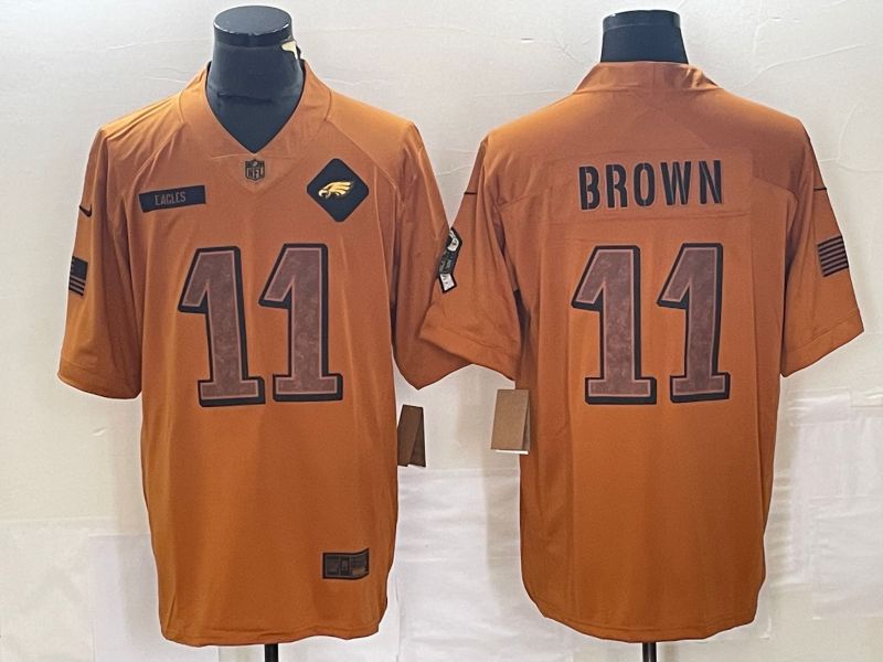 Men Philadelphia Eagles #11 Brown brown Nike 2023 Salute To Service Limited NFL Jersey